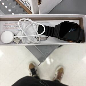 Smartwatch with Black Band and Charger